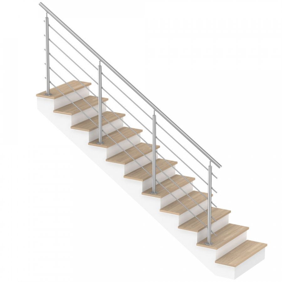 Rampe d’escalier Acier affiné V2A Sans Tiges 100cm Balustrade Main courante 