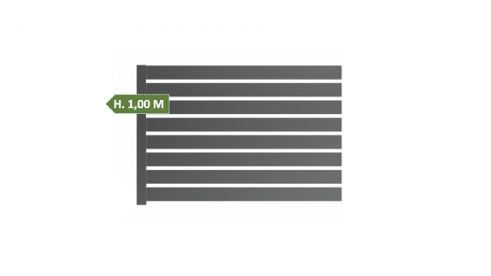 Clôture en aluminium ajourée KIT COMPLET – 1.50 MÈTRES – H 1.00 M
