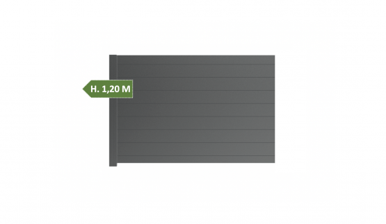 Clôture en aluminium pleine KIT COMPLET – 1.50 MÈTRES – H 1.20 M