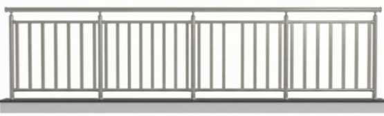 Garde-corps à 7 lisses verticales – kit complet 4 mètres