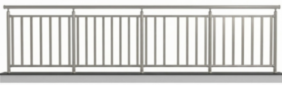 Garde-corps à 7 lisses verticales – kit complet 4 mètres