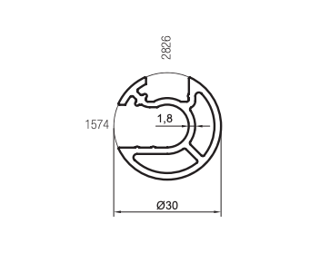 Tube en aluminium horizontal