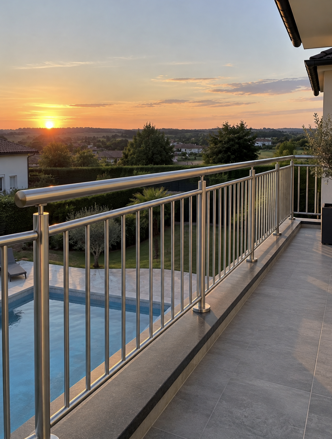 Garde-corps aluminium verticaux