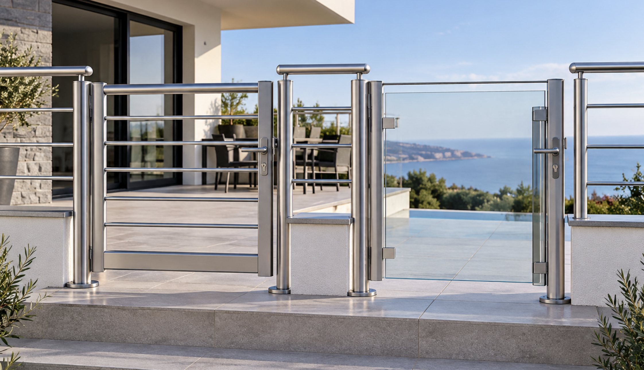 Portillons aluminium et verre